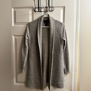 CYNTHIA ROWLEY~ANGORA WOOL~Gray Open-Front Cardigan Sweater~M